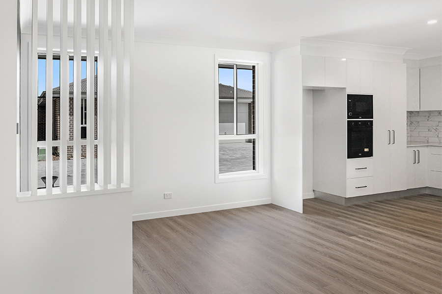 living area and kitchen in a new build by Datum Projects